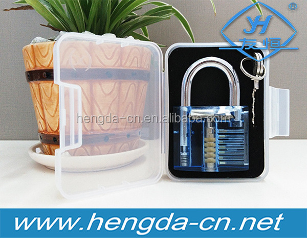 YH9247 Blue Transparent/Clear Cutaway Practice Padlock Lock Training Skill Pick for Locksmith