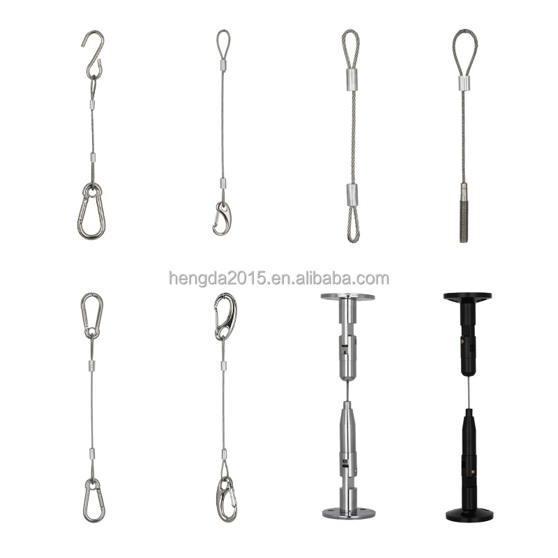 Factory Price Stainless Steel Scaffolding Wire Rope Lifting Slings Cable with End fitting Both Sides Loop-Carabiner