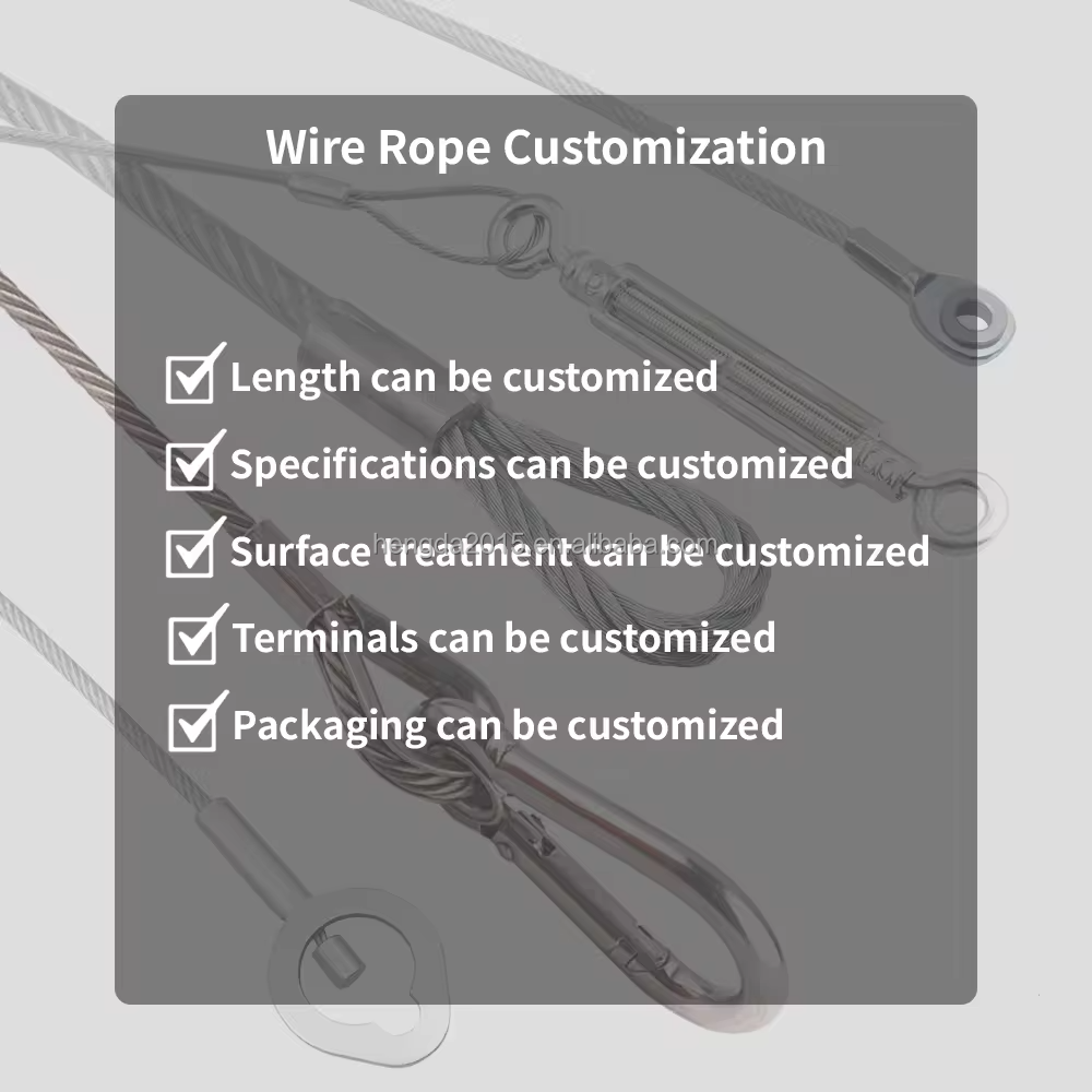 Outstanding Quality Safety Cable with Fitting Wire Rope Assembly Steel Slings for Industry