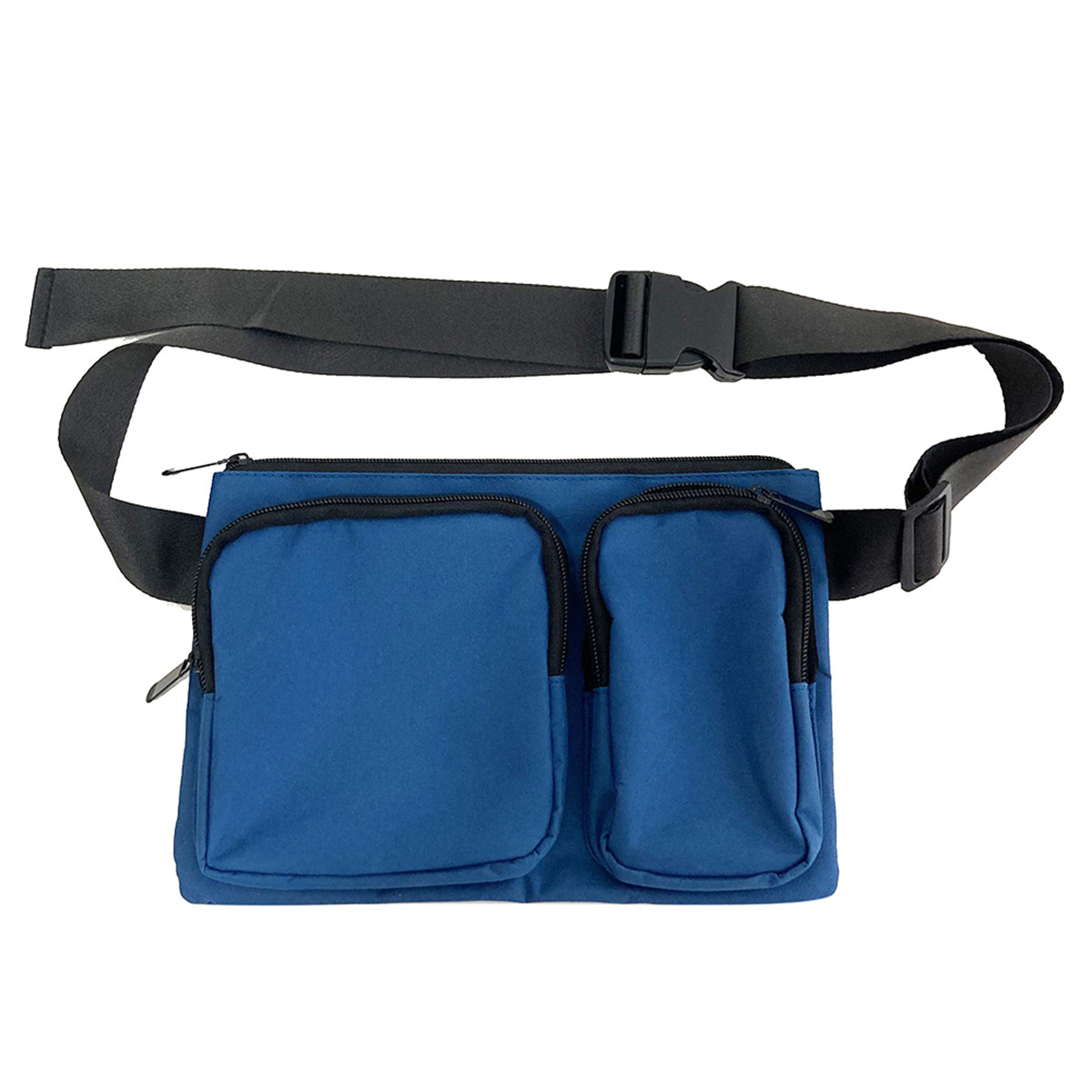 Custom Printing Durable Nylon Hip Bum Bag Water Resistant Front Multi-Pocket Waist Bag Fanny Pack for Phone Holder