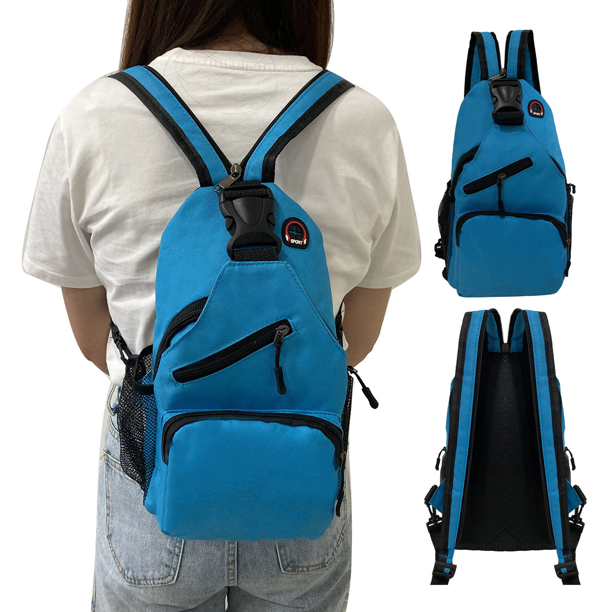 Multi Function Anti-Theft Combination Lock Men Cross Body Bag Usb Charge Single Shoulder Chest Bag For Traveling Sports