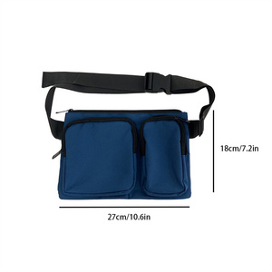 Custom Printing Durable Nylon Hip Bum Bag Water Resistant Front Multi-Pocket Waist Bag Fanny Pack for Phone Holder