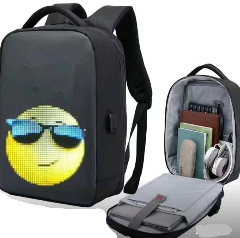 2023 Newest wifi Control Smart Advertising Led Back pack Custom DIY Dynamic Display LED Backpack with GIF pictures