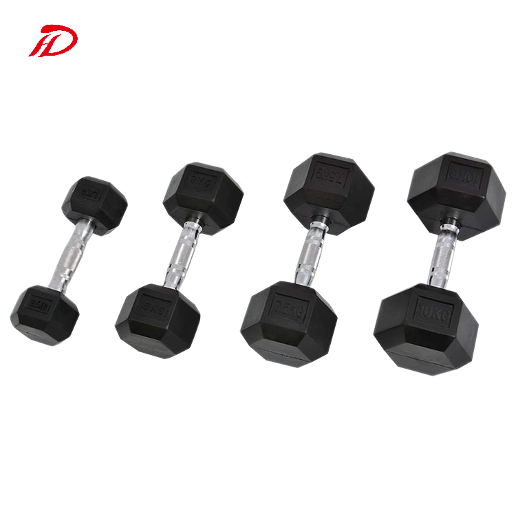 wholesale gym fitness equipment rubber hex dumbbell 5-50 lbs kg pounds cast iron hexagon dumbbell set