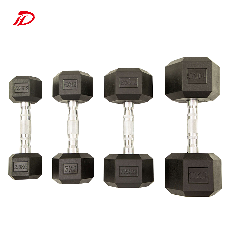 wholesale gym fitness equipment rubber hex dumbbell 5-50 lbs kg pounds cast iron hexagon dumbbell set