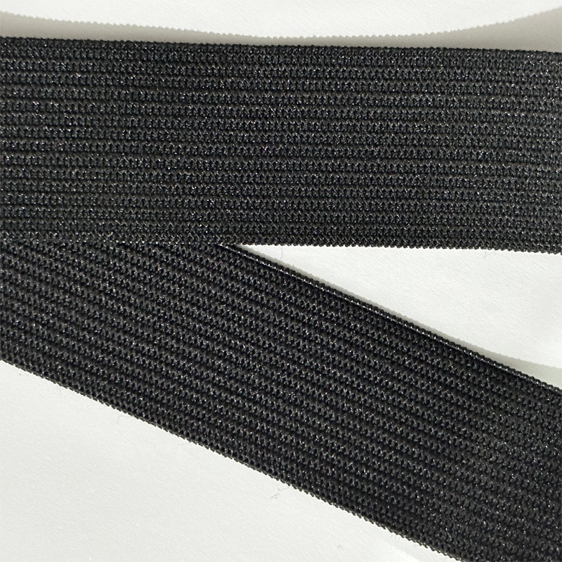 Latex Free Low Price Superior Quality 25mm Black Polyester Spandex Knitted Elastic Band for Medical Face Mask