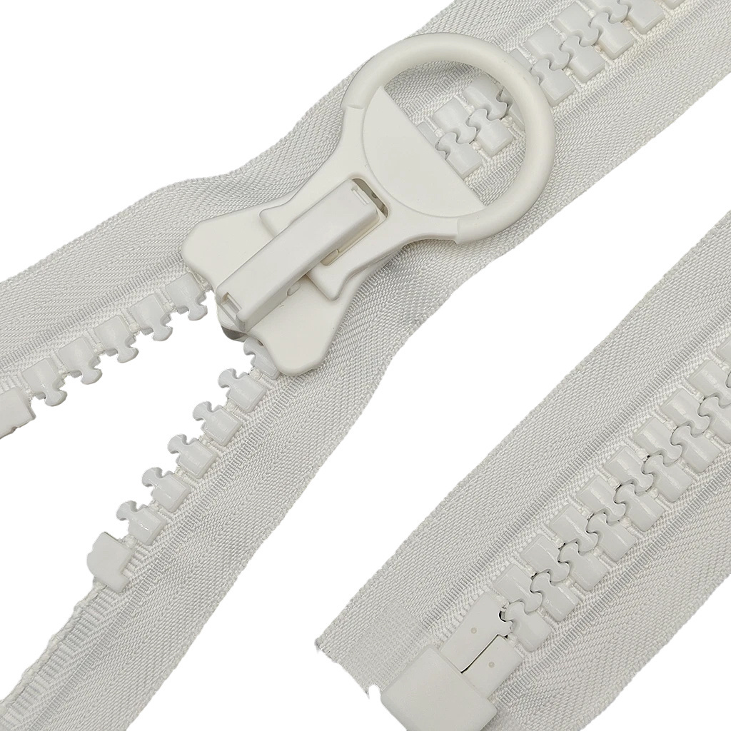 HengDa manufacturer White plastic zipper Durable open end  heavy duty Resin Zipper for Tent Clothing