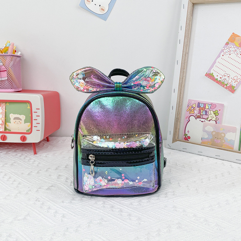 High Quality Cat Ears Bowknot Sequined Small Backpack Children's School Bag For Girls