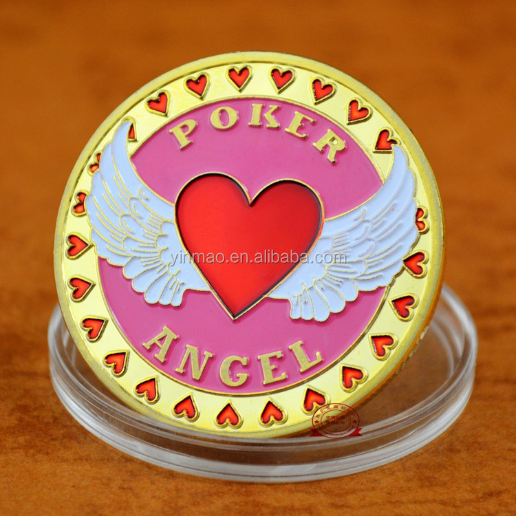 Poker Angel custom good luck coin LAS VEGAS Casino Chips gold metal souvenir coin