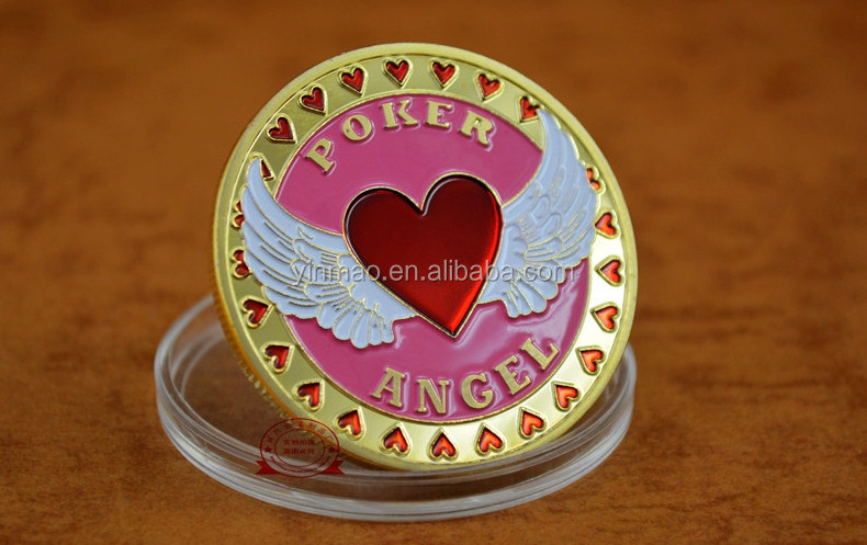 Poker Angel custom good luck coin LAS VEGAS Casino Chips gold metal souvenir coin