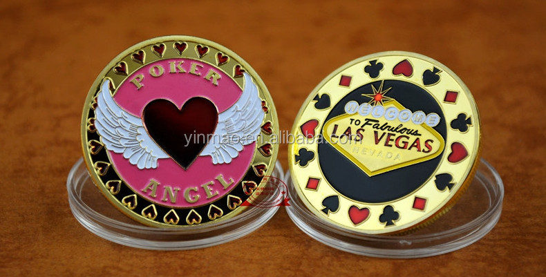 Poker Angel custom good luck coin LAS VEGAS Casino Chips gold metal souvenir coin