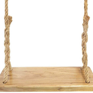 Waterproof Solid Wood Teak Wooden Tree Swing Set Seat Bench Replacement Rope Outdoor Backyard For Baby Kids Children Adult