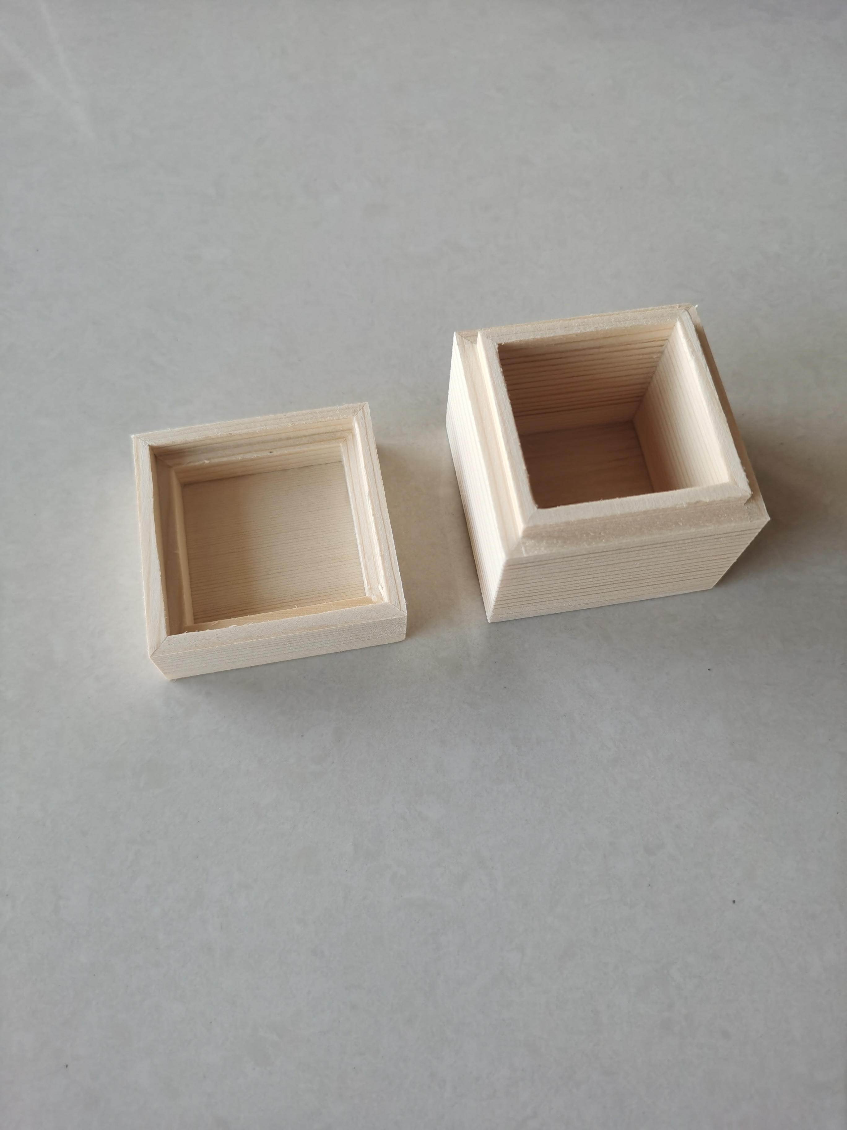 Custom Small Unfinished Pine Wood Craft Box And  Wooden Cube Box Gift Wooden Box