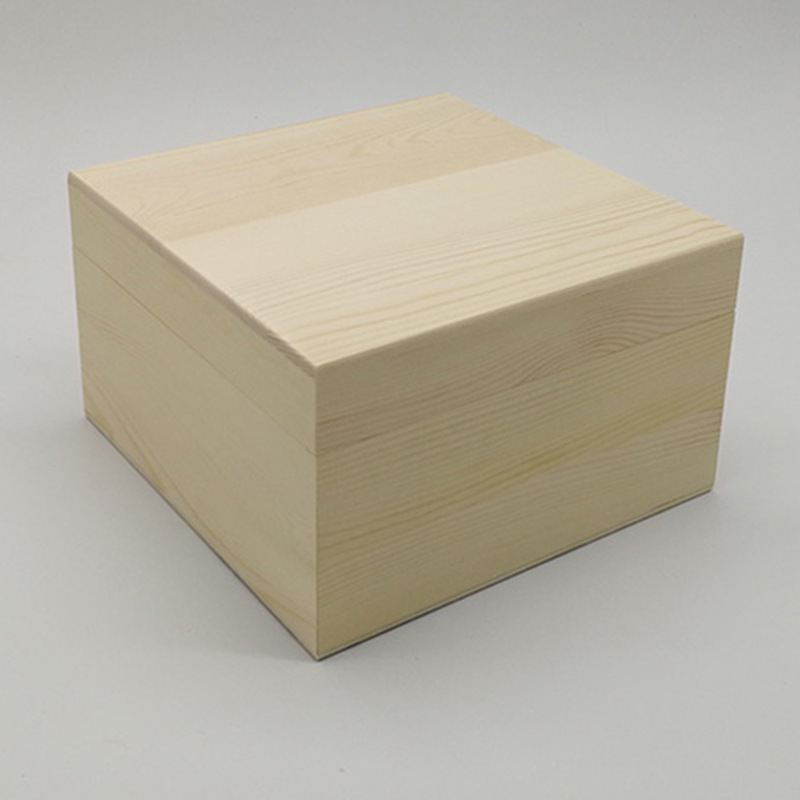 Custom Small Unfinished Pine Wood Craft Box And  Wooden Cube Box Gift Wooden Box