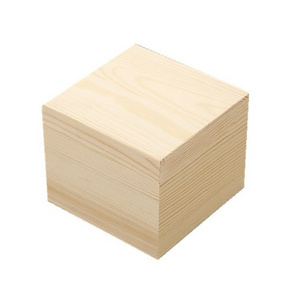 Custom Small Unfinished Pine Wood Craft Box And  Wooden Cube Box Gift Wooden Box