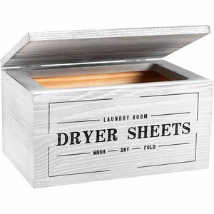 Wooden Dryer Sheet  Laundry Dryer Sheet Dispenser Container with Lid  Wooden Home Softener Sheets Dispenser for  Farmhouse Decor