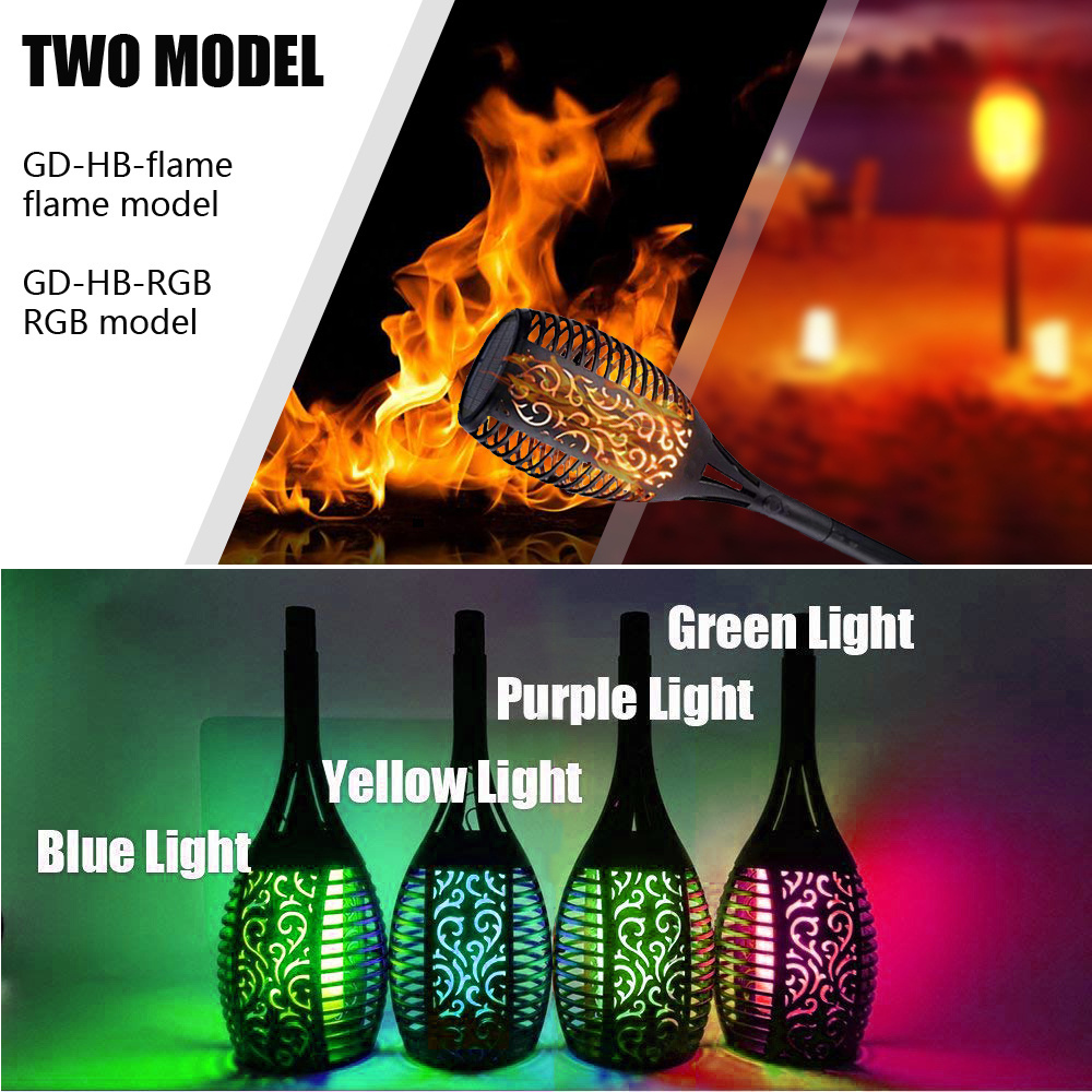 Auto on off garden yard patio path waterproof ip65 led flickering flame outdoor solar torch lights