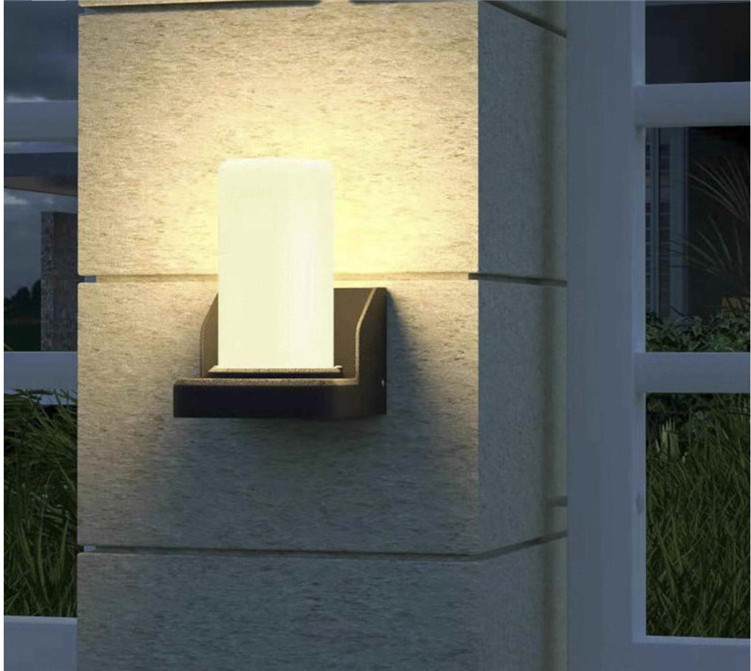 Cylinder white plastic cover e27 aluminum waterproof Outdoor Outside Wall Lamp for Porch Yard Garden