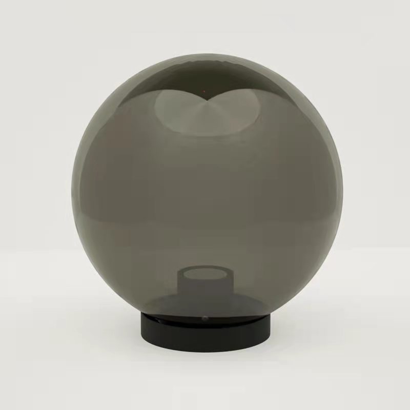 250MM traditional outdoor exterior garden smoke grey sphere round ball cover clear white plastic globe lamp shade