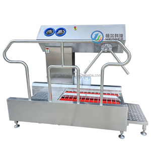 Automatic sole and boot washing machines and hygiene stations