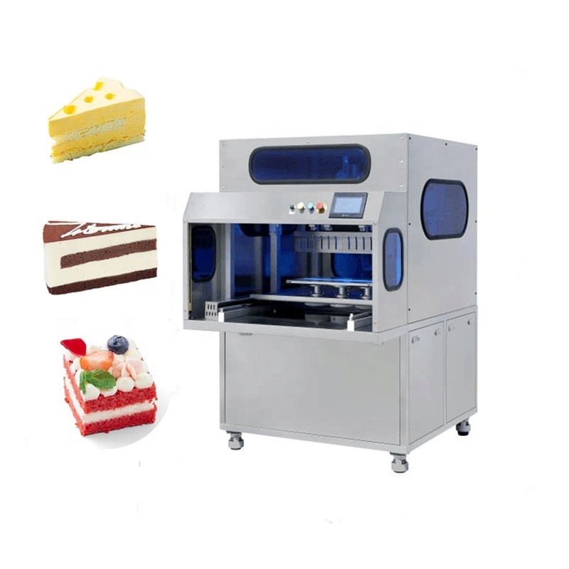 Electric horizontal automatic sponge ultrasonic round cake cutter topper  slicing machine cake cutting machine