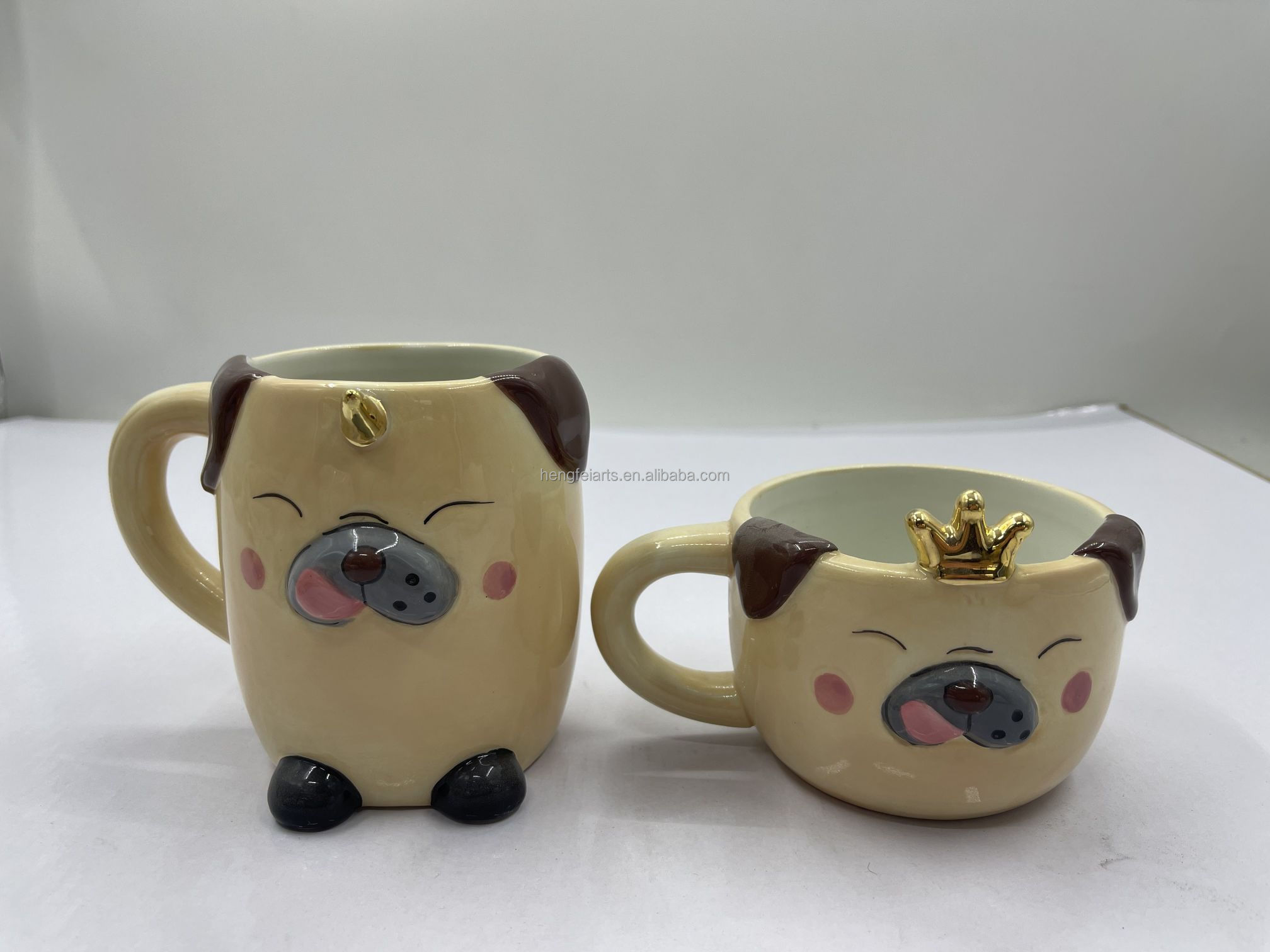 ceramic dog mug ceramic coffee cup with  fox bear shape 3d animal mug