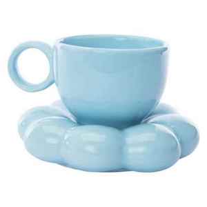 Ceramic Cloud Mug Cute Cup with Sunflower Coaster 7oz Cute Ceramic