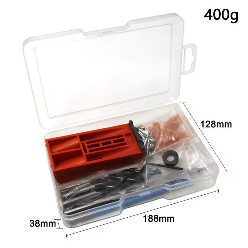 Woodworking Punch Pocket Hole Jig Kit with Magnet Adjustable Drill Guide for Hole Drilling