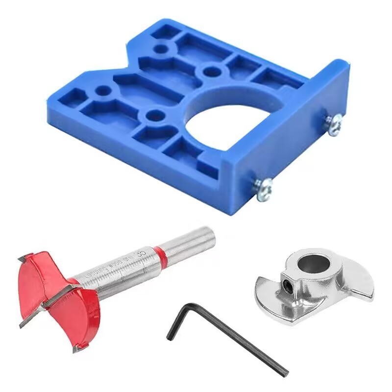 35mm Hinge Hole Jig Drill Guide Set DIY Woodworking Door Hole Opener Concealed Hinges Guide Door Saw Cabinet Accessories Tool