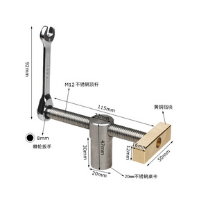 Adjustable Screw Clamp Woodworking Bench Clip Angle Stop Clamp Workbench Dog Hole Desktop Stainless Steel Brass