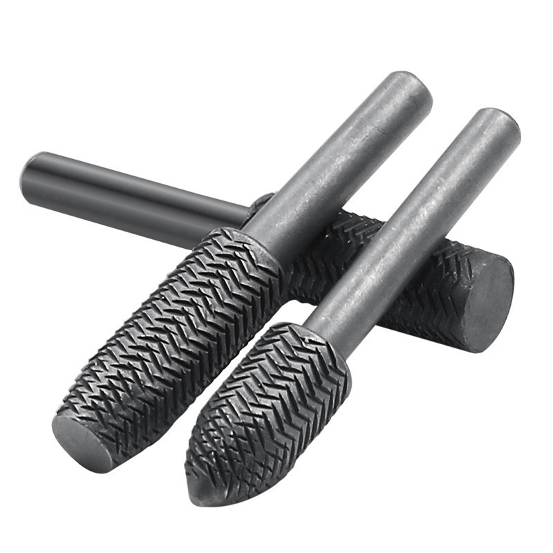 5pcs Rotary Steel File Rasp Wood Drill Bits Burrs Metal Grinding Grooved Sanding Engraving Milling Polish Tool