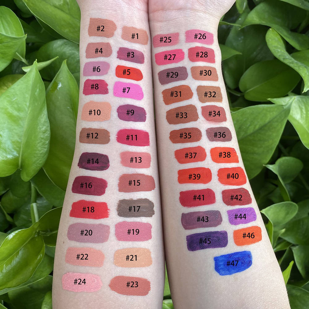 Free Sample Private Label 49 Colors Matte Lipstick Wholesale Waterproof OEM Makeup Vegan Lip Gloss