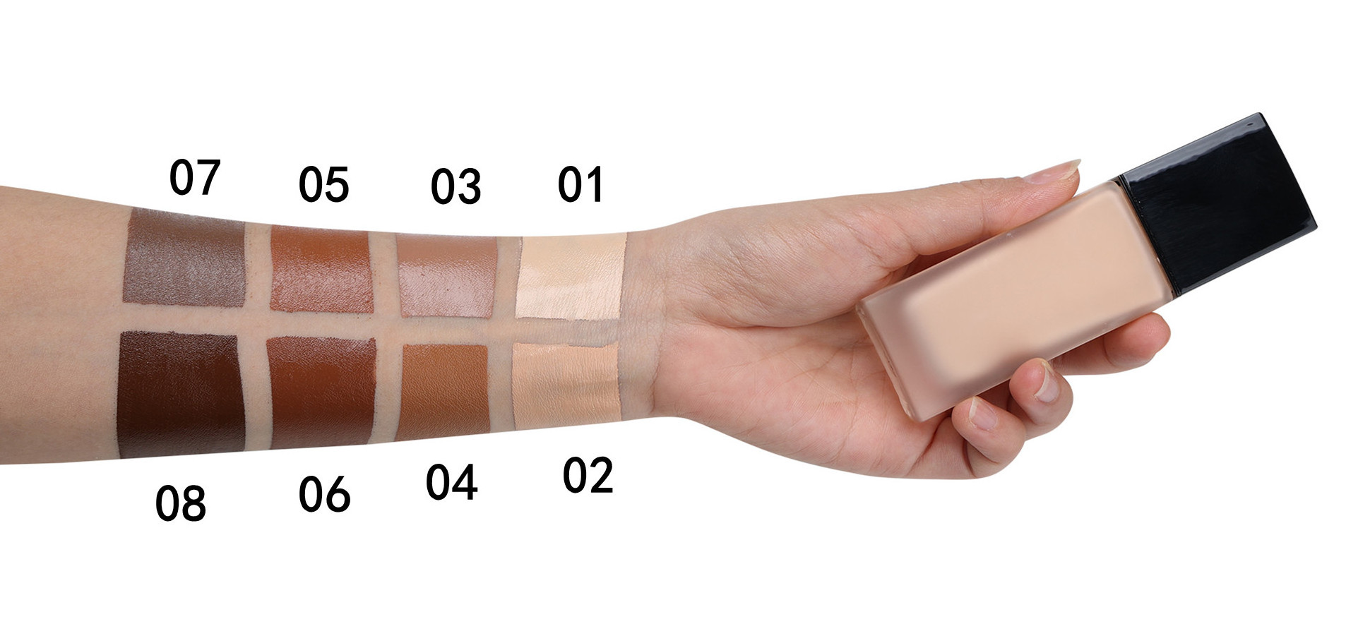 Vegan Waterproof 8 Colors Foundation Liquid Balanced Satin Makeup Foundation Cream Full Coverage Foundation