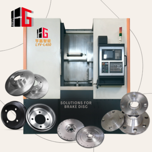 Hengga LYV-L450 cnc vertical grinder surface machine lathe with power turret cnc flange grinding machine for brake disc rotor