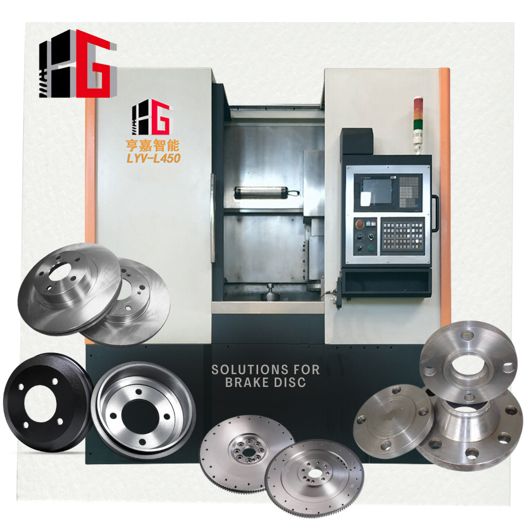 Hengga LYV-L450 3 axis 8stations turret cnc vertical double sides grinding machine flywheel brake disc and drum grinding machine