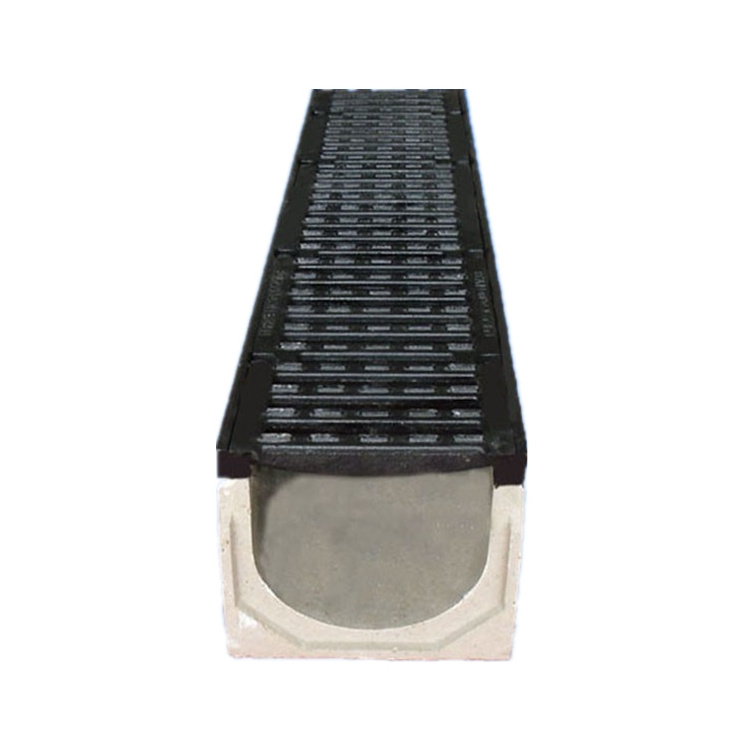 High Quality Grating drain cover Ditch U-Shaped Concrete Ductile Iron Material Polymer Drainage Channel