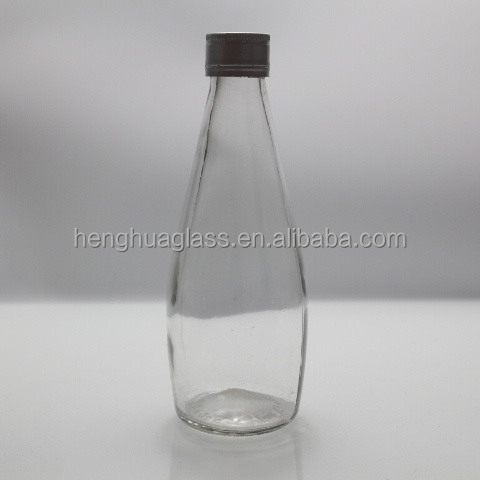 Empty 290ml Basil Seed Drink Glass Bottle  Flavor Drinks Lemonade Beverage Juice Bottle With Aluminum Screw Cap