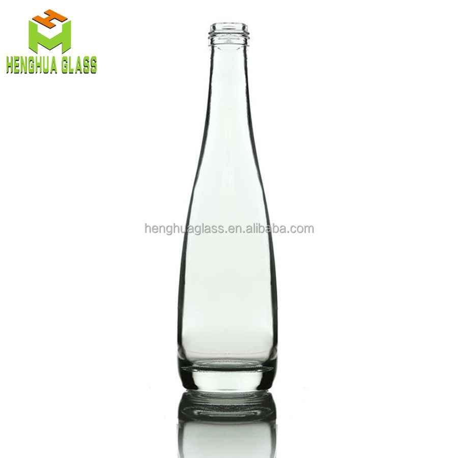 Empty 330ml 500ml flint glass soda water bottle 11oz 16oz sparkling mineral water drink glass bottle with aluminum cap