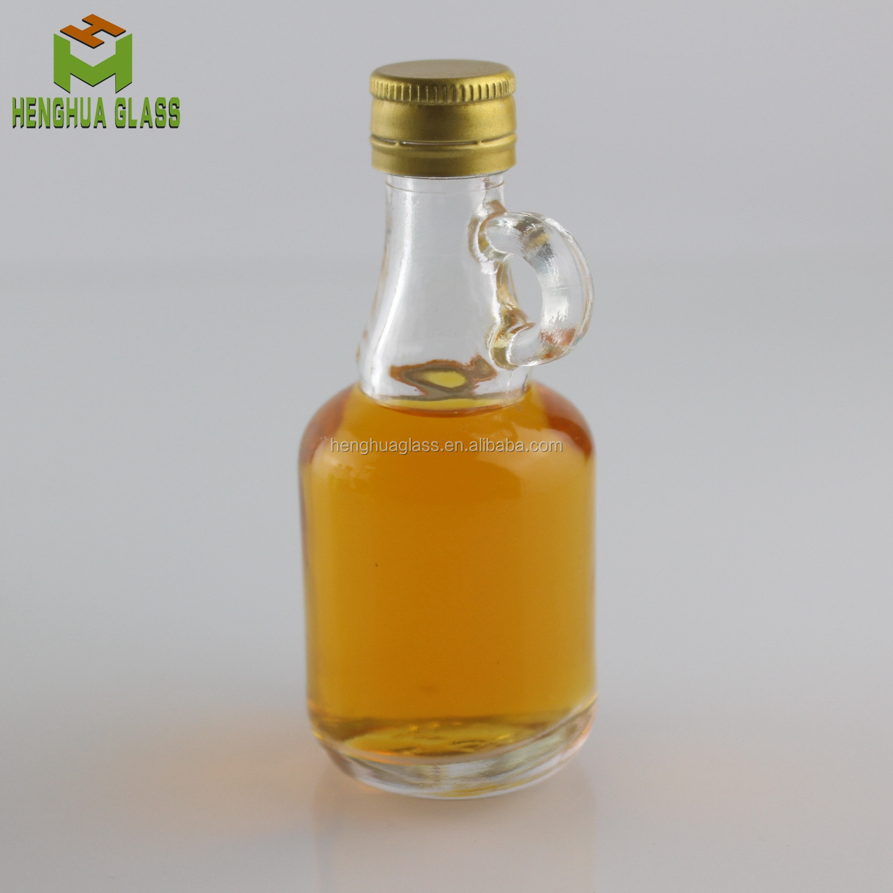 in stock mini 40ml glass liquor bottle for whiskey rum wine spirit olive oil liquid glass bottle with handle and screw cap