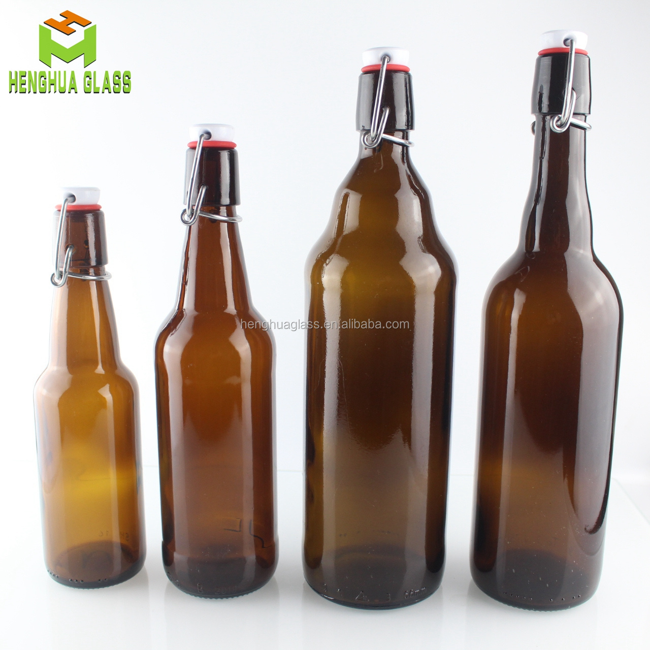 manufacturer 330ml 500ml 750ml 1000ml amber glass beer bottle 11oz 16oz 25oz 32oz brown beer glass bottle  with swing top