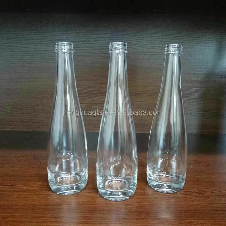 Empty 330ml 500ml flint glass soda water bottle 11oz 16oz sparkling mineral water drink glass bottle with aluminum cap