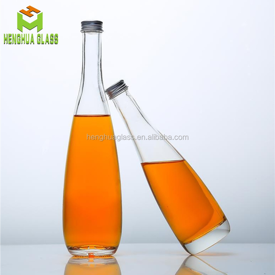 Empty 330ml 500ml flint glass soda water bottle 11oz 16oz sparkling mineral water drink glass bottle with aluminum cap