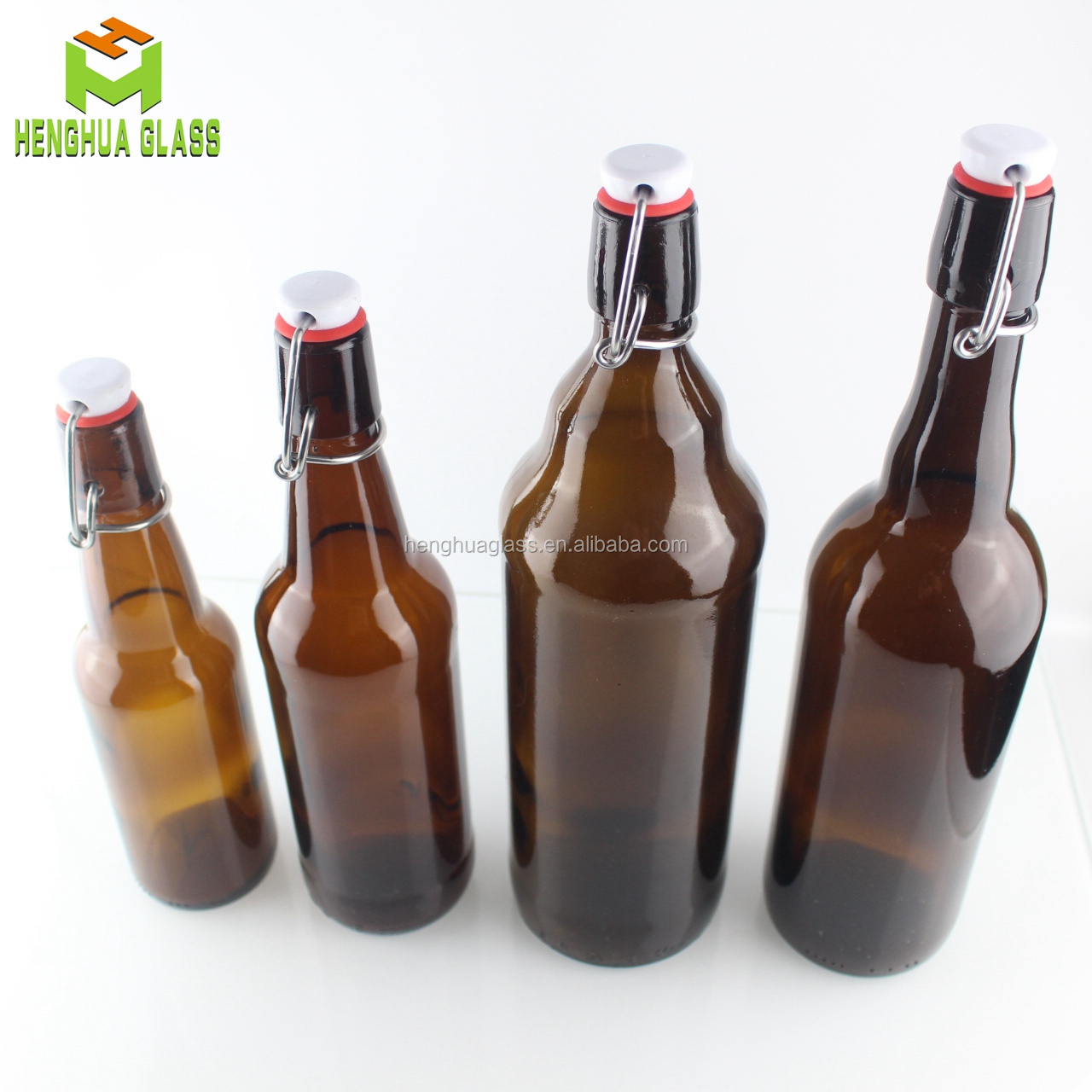 manufacturer 330ml 500ml 750ml 1000ml amber glass beer bottle 11oz 16oz 25oz 32oz brown beer glass bottle  with swing top