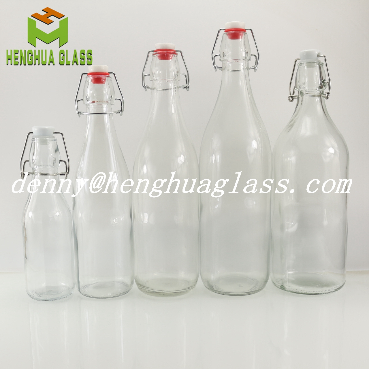 in stock 1litre 1000ml 1l  empty round shape swing top glass bottle for wine juice  milk maple sugar lemonade bottles