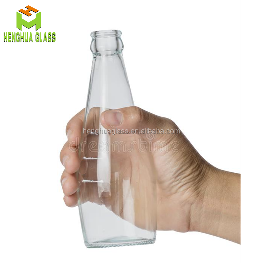 hot sale 290ml drink glass bottle round basil seed beverage  fruit juice bottle with 28mm ropp cap