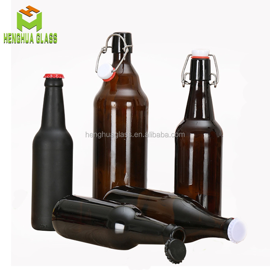 330ml 500ml 650ml 750ml 1000ml matt black beer glass bottle 11oz 16oz 22oz 25oz 32oz amber glass beer  drink lemonade bottle