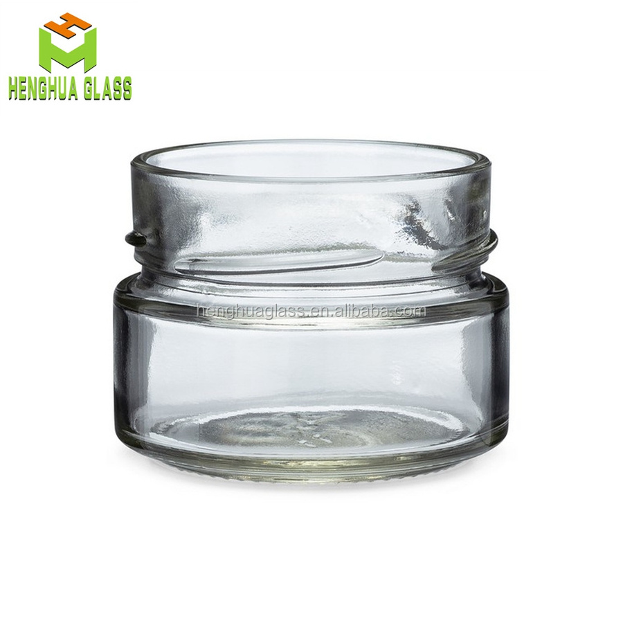 High Quality Wide Mouth 3 oz Clear Glass Ergo Food Storage Jars 106ml Round Jam Honey Glass Container Jar With Metal Cap