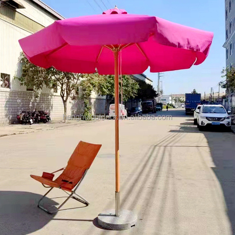 Custom Print Market Patio Aluminum Umbrellas Double Pulley System Central Pole Parasol Garden Leisure Outdoor Umbrellas