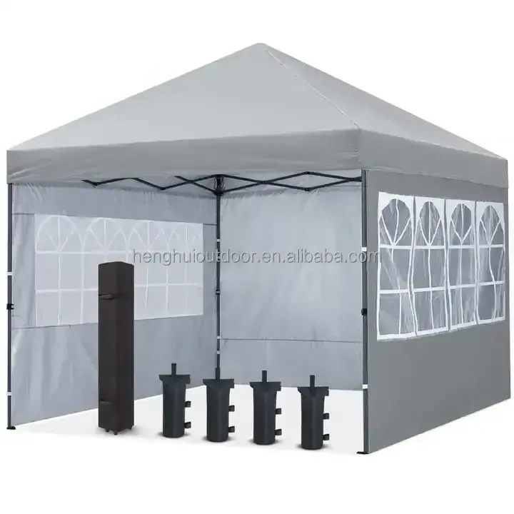 China  Manufacturer Tent Customized Folding Gazebo black Canopy Tent With Side Wall Printed Advertising Tent For Big Events