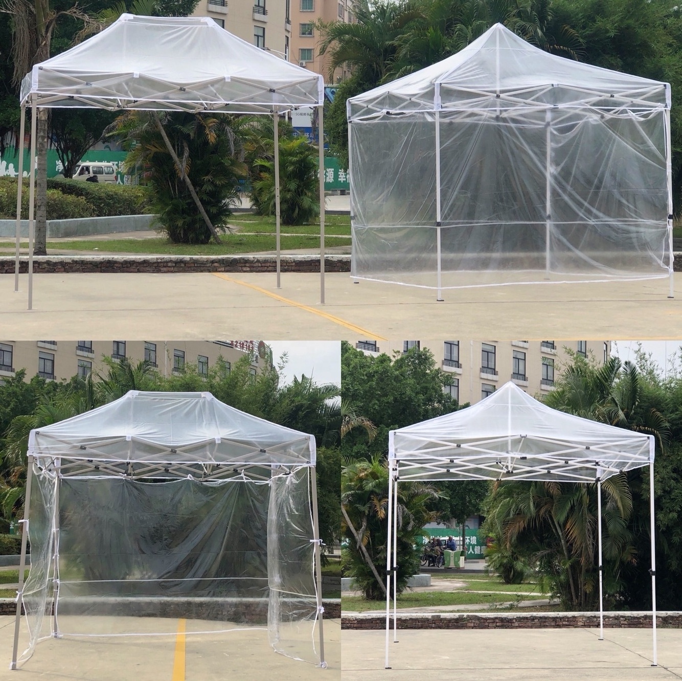 Outdoor Mini Square 3X3M Greenhouse Grow Tent Transparent Folding Balcony Garden Tent